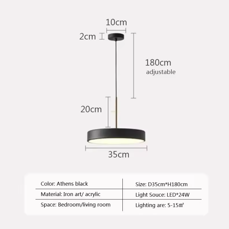 Nordic LED Hanglamp – Ronde Macaron Schijf voor Woonkamer & Eettafel
