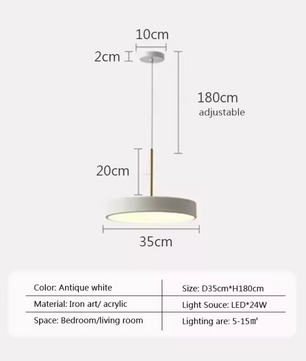Nordic LED Hanglamp – Ronde Macaron Schijf voor Woonkamer & Eettafel