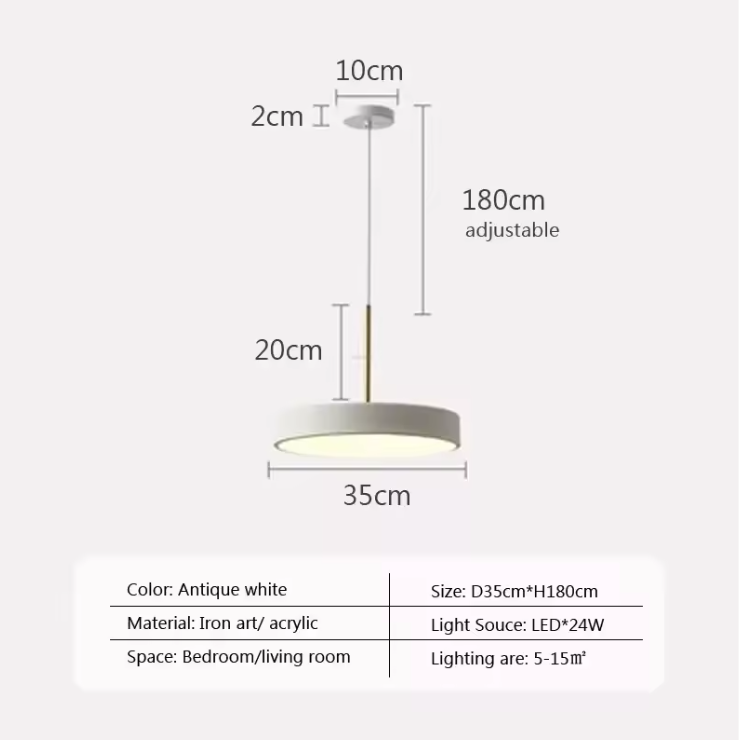 Nordic LED Hanglamp – Ronde Macaron Schijf voor Woonkamer & Eettafel
