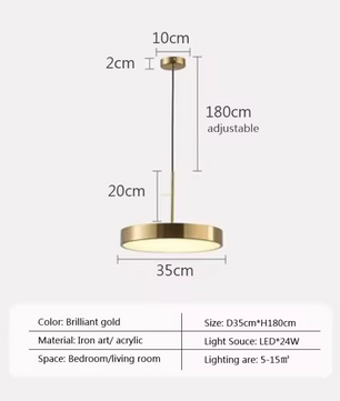 Nordic LED Hanglamp – Ronde Macaron Schijf voor Woonkamer & Eettafel