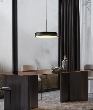 Nordic LED Hanglamp – Ronde Macaron Schijf voor Woonkamer & Eettafel