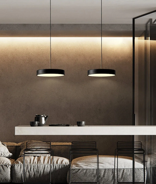 Nordic LED Hanglamp – Ronde Macaron Schijf voor Woonkamer & Eettafel
