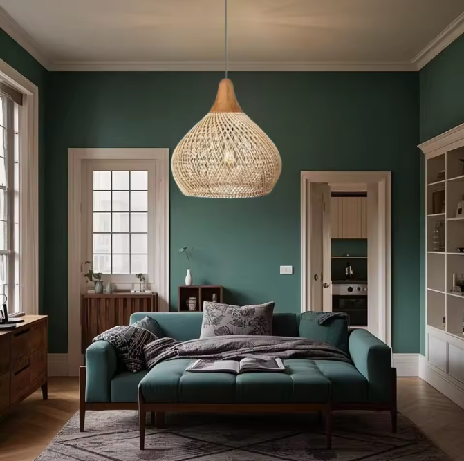 Vintage Boho Rotan Hanglamp – E27 Plafondlamp voor Eetkamer & Woonkamer