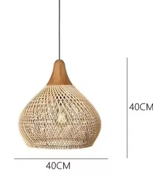 Vintage Boho Rotan Hanglamp – E27 Plafondlamp voor Eetkamer & Woonkamer