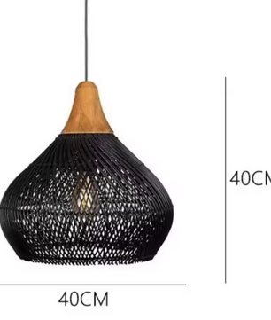 Vintage Boho Rotan Hanglamp – E27 Plafondlamp voor Eetkamer & Woonkamer
