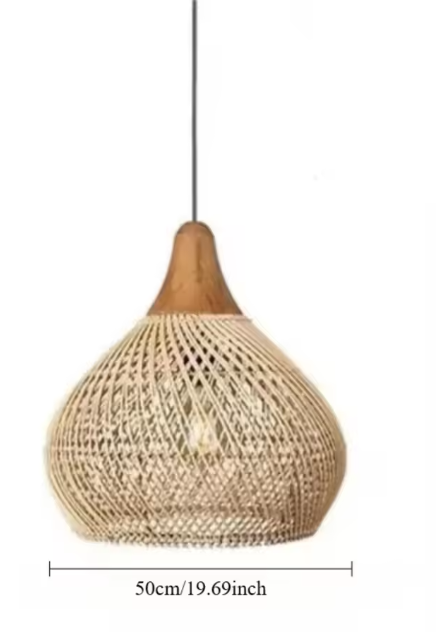 Vintage Boho Rotan Hanglamp – E27 Plafondlamp voor Eetkamer & Woonkamer