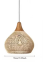Vintage Boho Rotan Hanglamp – E27 Plafondlamp voor Eetkamer & Woonkamer