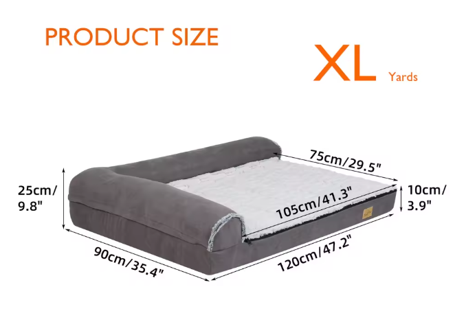 Orthopedisch Hondenbed – Traagschuim L-Vorm Sofa met Wasbare Hoes