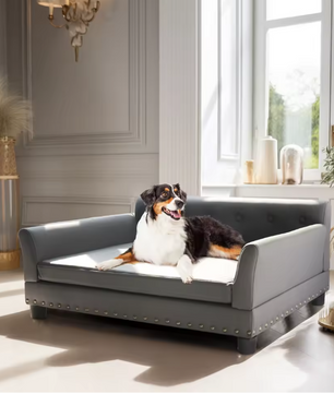 Verhoogde Hondenbank – Luxe Microfiber Leren Hondenfauteuil