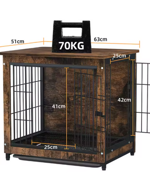 Houten Hondenbench met Bijzettafel – Dubbele Deur & Afneembaar Dienblad