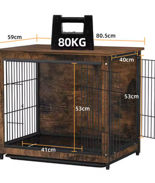 Houten Hondenbench met Bijzettafel – Dubbele Deur & Afneembaar Dienblad