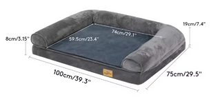 Extra Groot Hondenbed – Luxe Hondensofa met Wasbare Hoes & Steun