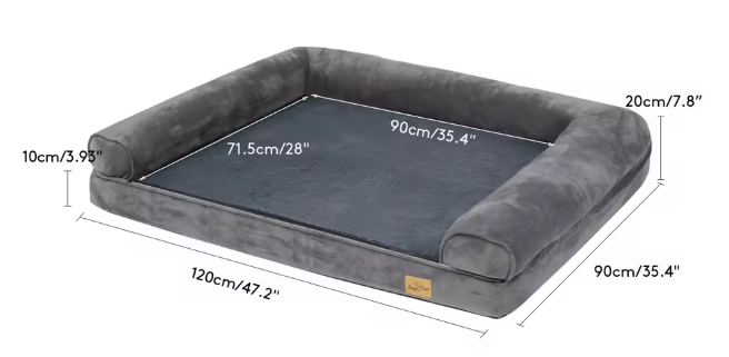 Extra Groot Hondenbed – Luxe Hondensofa met Wasbare Hoes & Steun