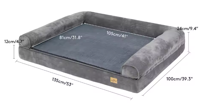Extra Groot Hondenbed – Luxe Hondensofa met Wasbare Hoes & Steun