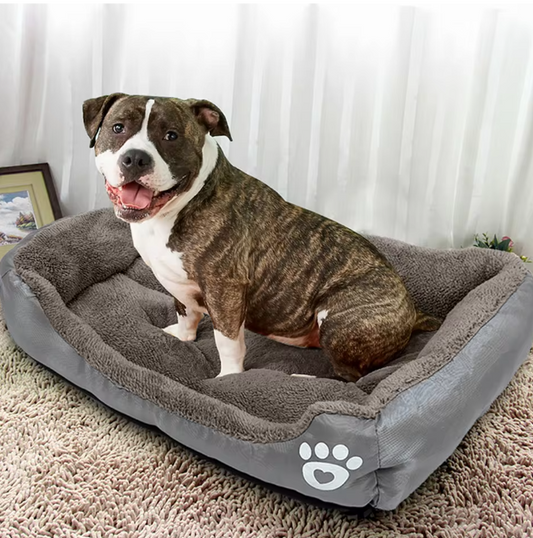 Pluche Hondenbed – Vierkante Hondenslaapbank met Fleece & Oxford, Comfortabel en Duurzaam