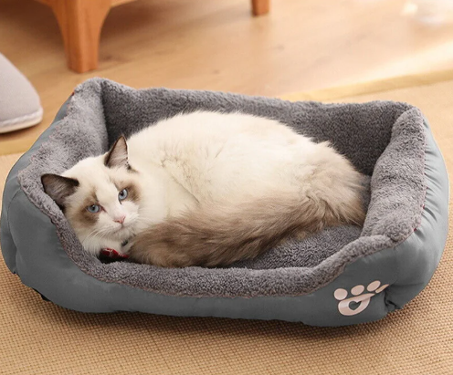 Pluche Hondenbed – Vierkante Hondenslaapbank met Fleece & Oxford, Comfortabel en Duurzaam