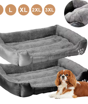 Pluche Hondenbed – Vierkante Hondenslaapbank met Fleece & Oxford, Comfortabel en Duurzaam