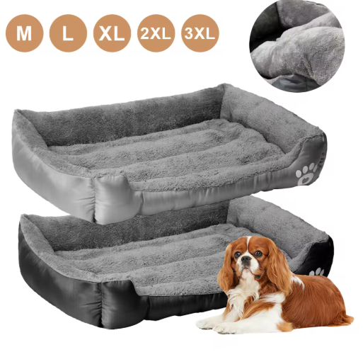 Pluche Hondenbed – Vierkante Hondenslaapbank met Fleece & Oxford, Comfortabel en Duurzaam