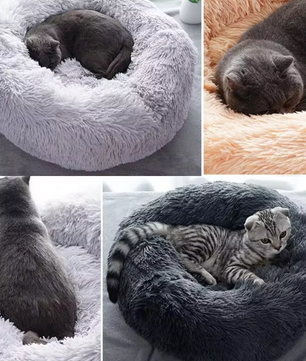 Rond Pluche Honden- en Kattenbed – Warm, Zacht & Wasbaar Nest