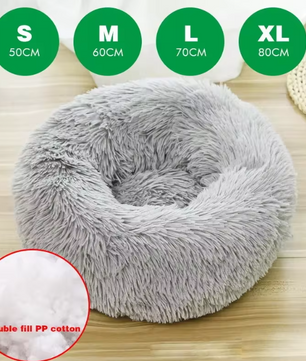 Rond Pluche Honden- en Kattenbed – Warm, Zacht & Wasbaar Nest