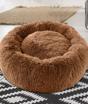 Rond Pluche Honden- en Kattenbed – Warm, Zacht & Wasbaar Nest