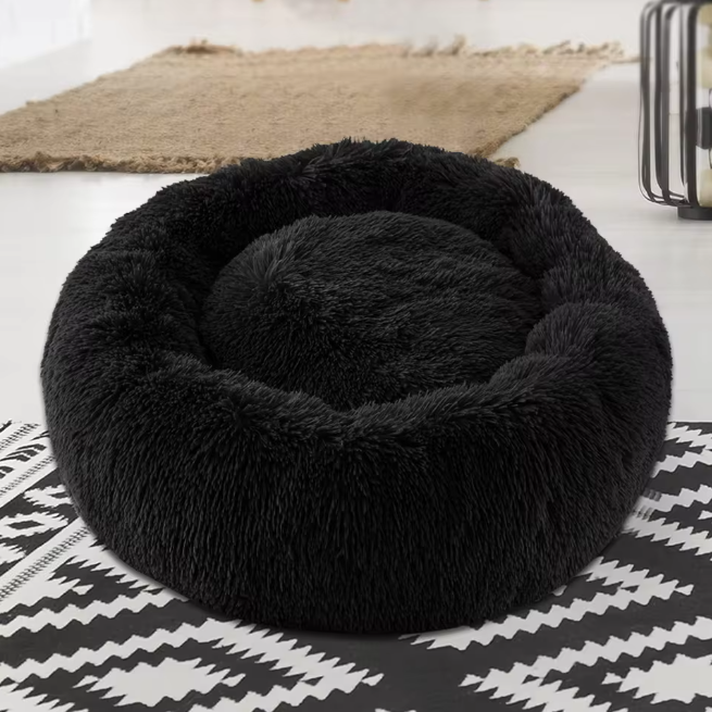 Rond Pluche Honden- en Kattenbed – Warm, Zacht & Wasbaar Nest