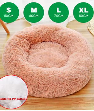 Rond Pluche Honden- en Kattenbed – Warm, Zacht & Wasbaar Nest