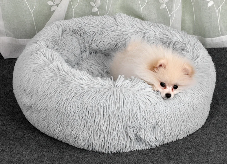 Rond Pluche Honden- en Kattenbed – Warm, Zacht & Wasbaar Nest