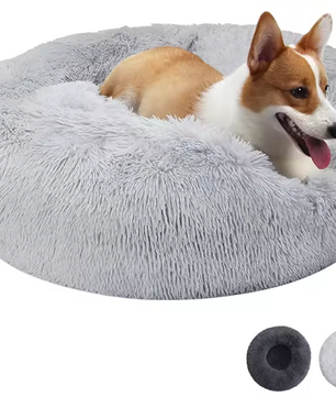 Rond Pluche Honden- en Kattenbed – Zacht, Warm & Comfortabel