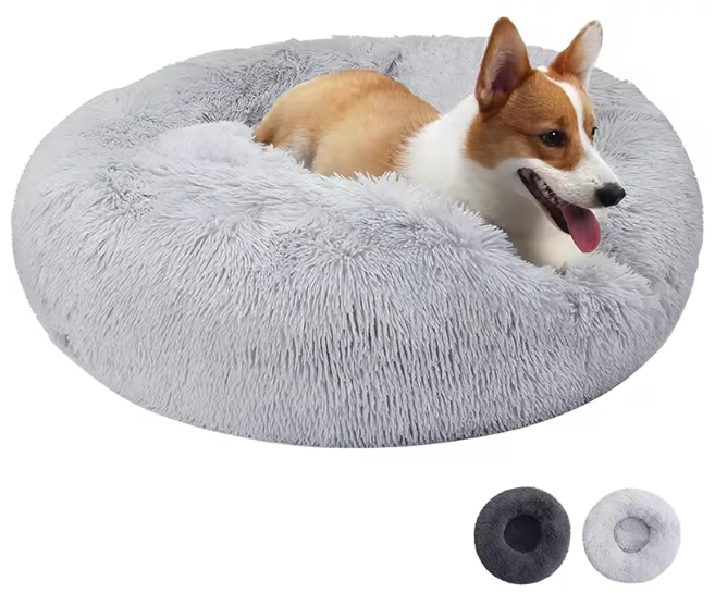 Rond Pluche Honden- en Kattenbed – Zacht, Warm & Comfortabel