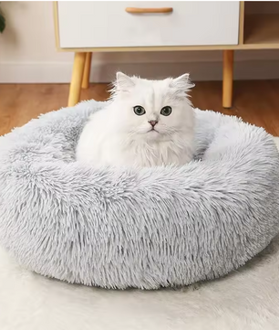 Rond Pluche Honden- en Kattenbed – Zacht, Warm & Comfortabel
