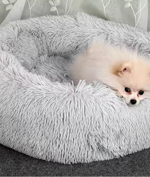 Rond Pluche Honden- en Kattenbed – Zacht, Warm & Comfortabel