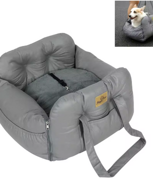 Hond Autostoelverhoger – Wasbare Reisdrager & Bed met Opbergvakken, Veilig & Comfortabel