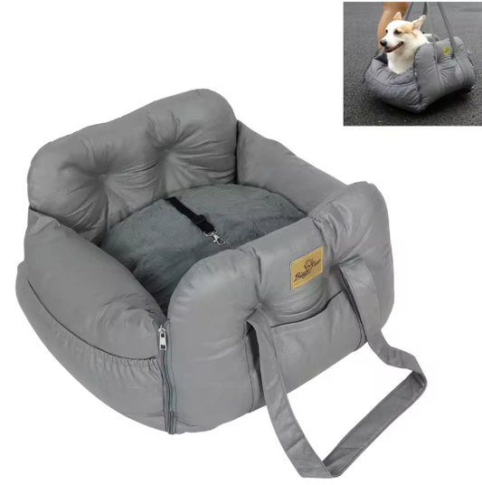 Hond Autostoelverhoger – Wasbare Reisdrager & Bed met Opbergvakken, Veilig & Comfortabel