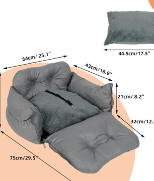 Hond Autostoelverhoger – Wasbare Reisdrager & Bed met Opbergvakken, Veilig & Comfortabel