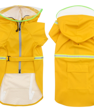 Hondenregenjas met Transparante Kap – Waterdicht, Reflecterend & Winddicht