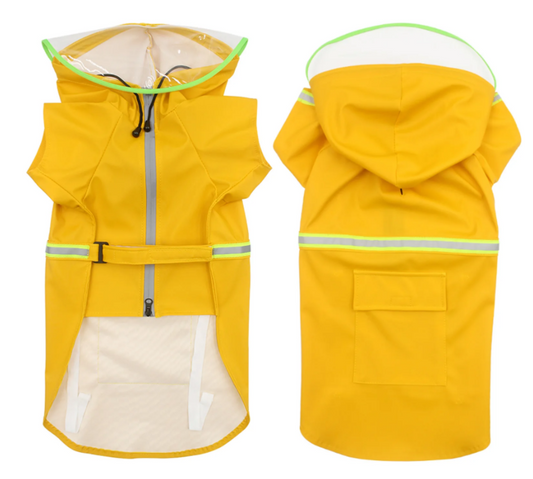 Hondenregenjas met Transparante Kap – Waterdicht, Reflecterend & Winddicht