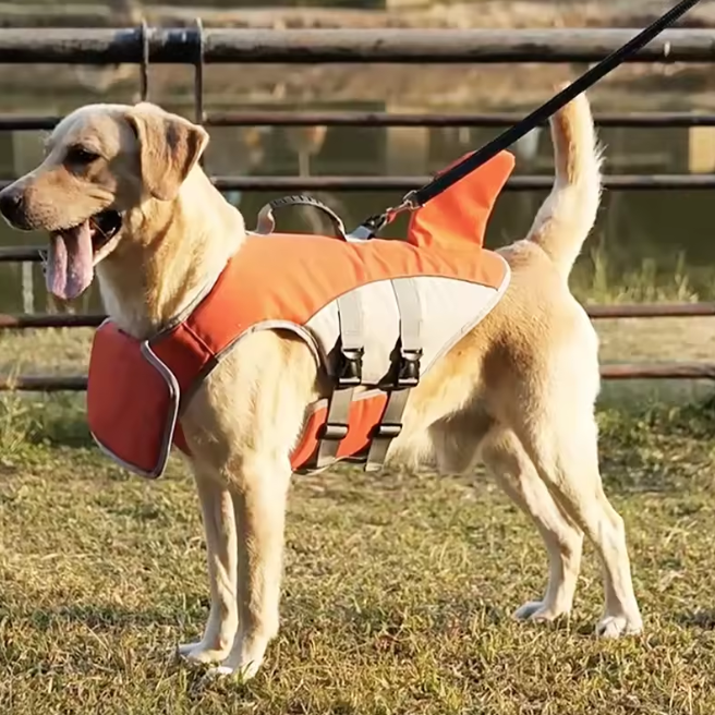 Honden Zwemvest met Haaienvin – Veilig, Verstelbaar & Comfortabel