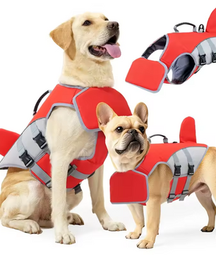 Honden Zwemvest met Haaienvin – Veilig, Verstelbaar & Comfortabel