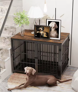 Grote Houten Hondenkrat – Stijlvolle Binnenkennel met 3 Deuren & Verwijderbare Lade