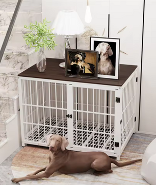 Grote Houten Hondenkrat – Stijlvolle Binnenkennel met 3 Deuren & Verwijderbare Lade
