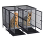 2-in-1 Grote Metalen Hondenkooi – Robuuste Dubbele Kennel met Verdeler & Uitschuifbare Lade