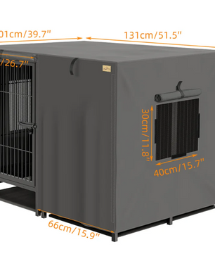 2-in-1 Grote Metalen Hondenkooi – Robuuste Dubbele Kennel met Verdeler & Uitschuifbare Lade