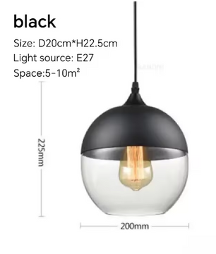 Nordic LED Hanglamp – Moderne Glas & Houten Plafondlamp voor Woonkamer, Slaapkamer & Eetkamer