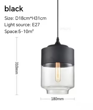 Nordic LED Hanglamp – Moderne Glas & Houten Plafondlamp voor Woonkamer, Slaapkamer & Eetkamer