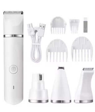 4-in-1 Elektrische Hondentondeuse – Draadloze Trimmer & Nagelslijper voor Katten en Honden