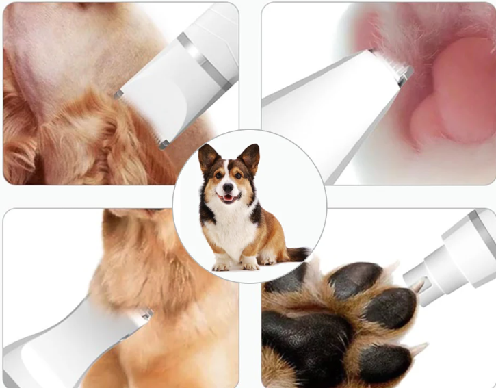 4-in-1 Elektrische Hondentondeuse – Draadloze Trimmer & Nagelslijper voor Katten en Honden