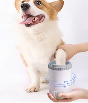 Halfautomatische Hond Pootreiniger – Siliconen Wasbeker & Reinigingsborstel