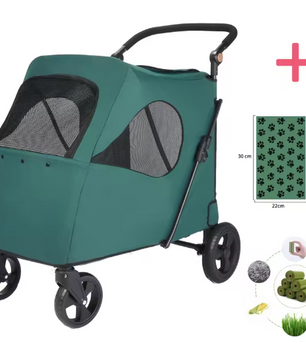 Grote Huisdierkinderwagen – Opvouwbare Buggy voor Honden & Katten, Verstelbaar Handvat