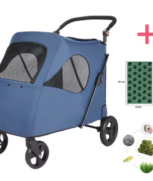 Grote Huisdierkinderwagen – Opvouwbare Buggy voor Honden & Katten, Verstelbaar Handvat